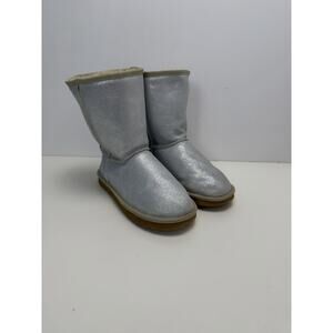 UGG Metallic Sliver Shearling Lined Boots Woman’s Size 9M